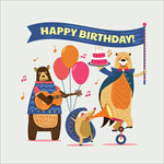 卡通动物生日