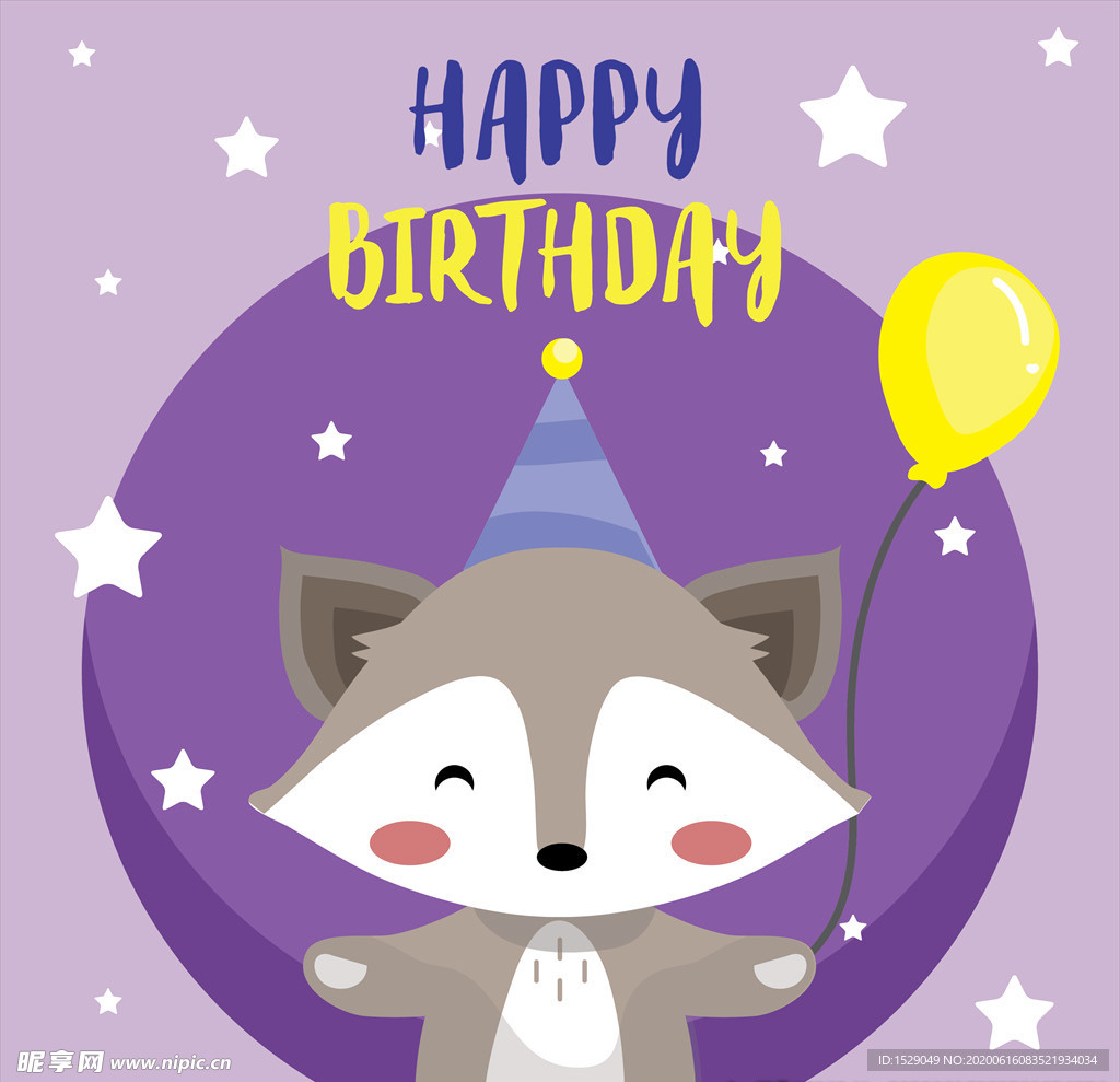 卡通动物生日
