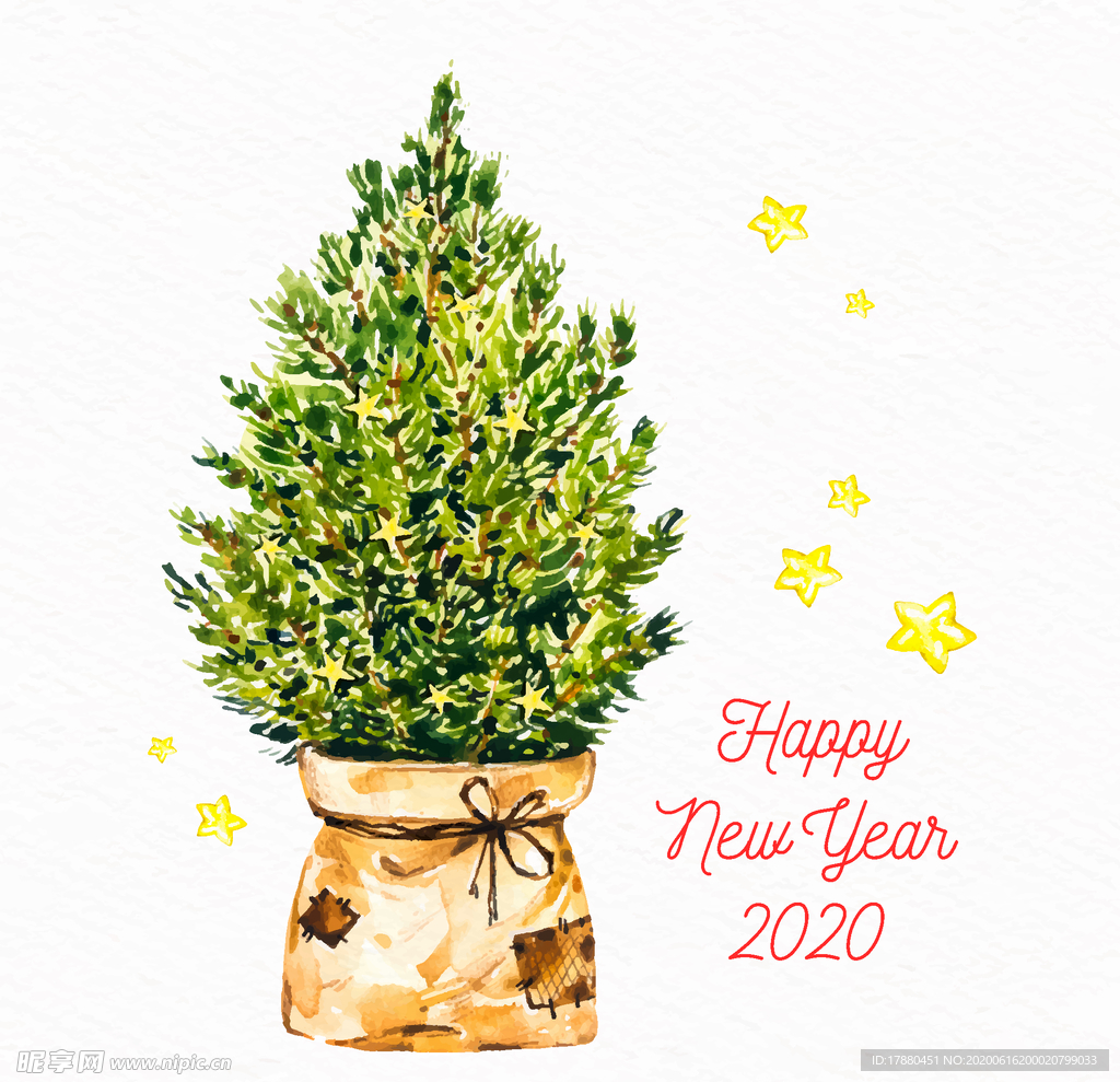2020年创意新年松树