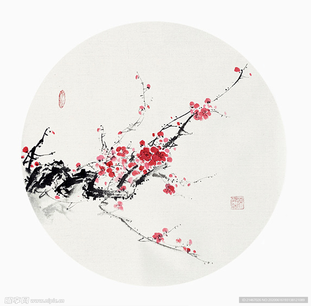 水墨画梅花