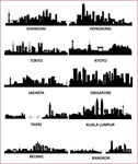 城市线条 矢量城市剪影 著名城