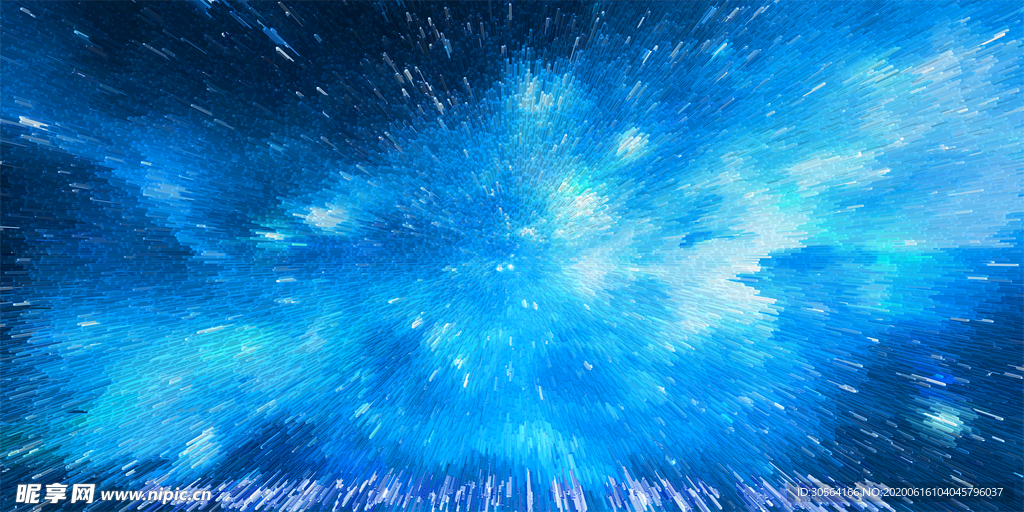 蓝色爆炸云层烟雾立体动感背景
