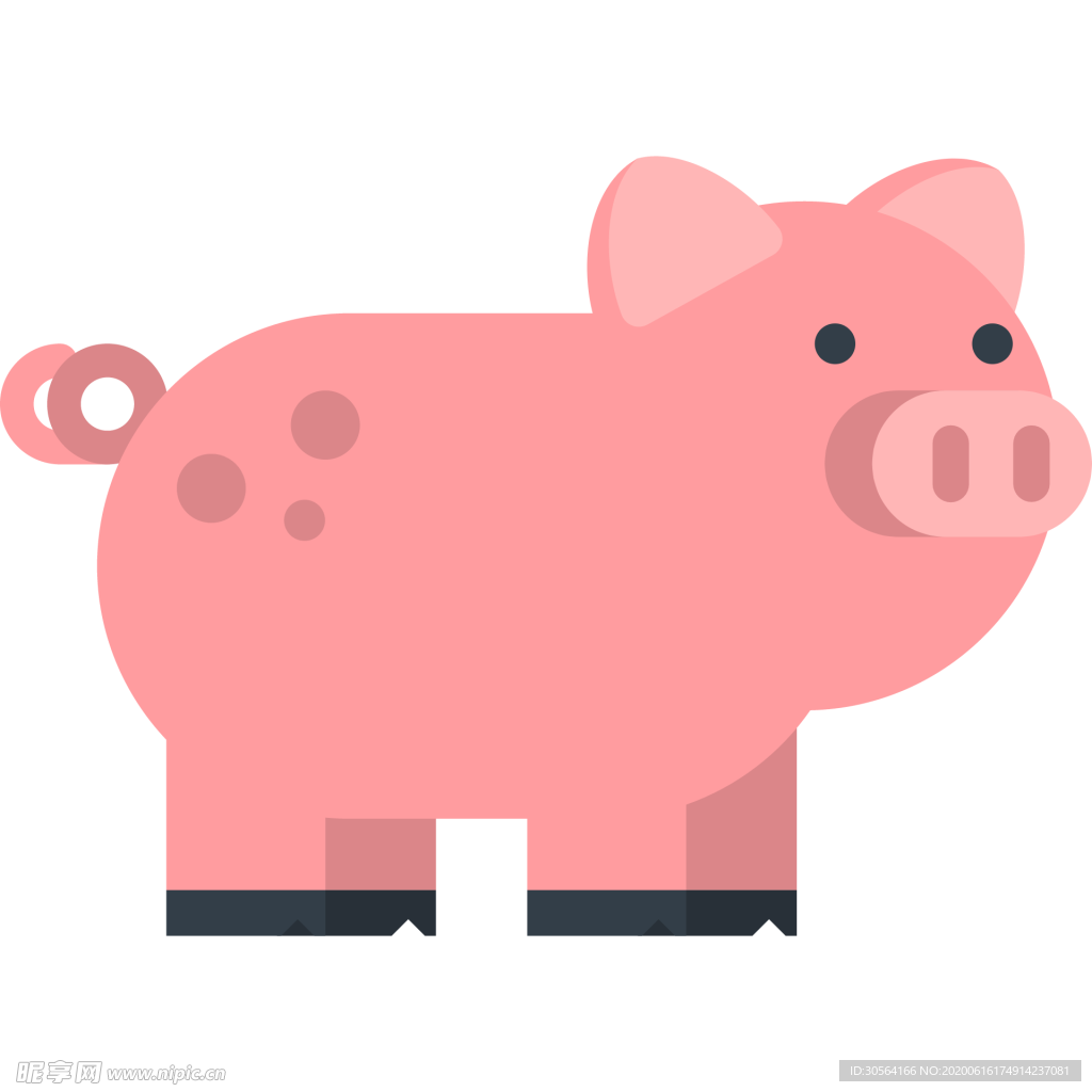 小猪动物标志图形图标装饰素材