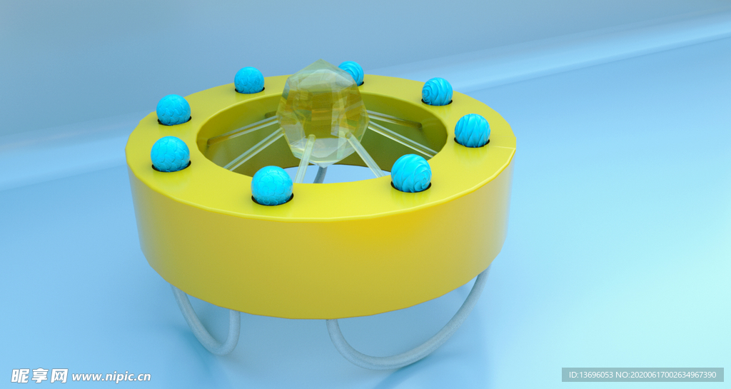 C4D+OC圆圈球圆盒宝石效果