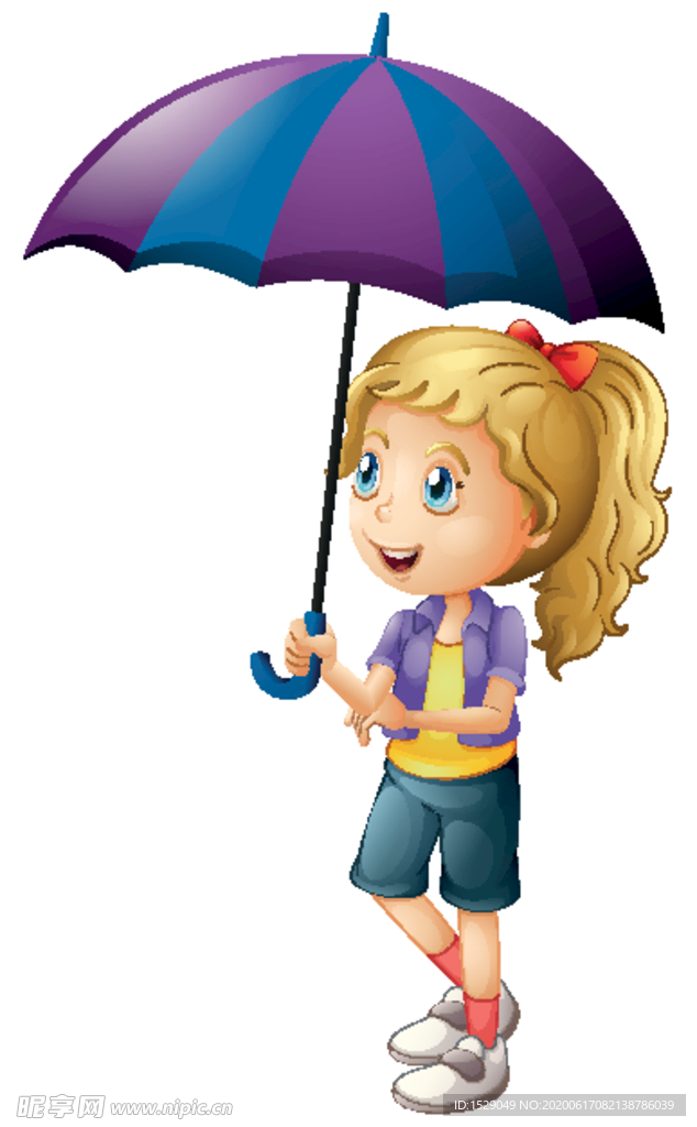 撑雨伞的儿童