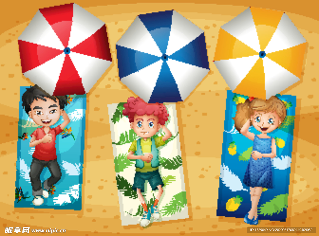 卡通夏天儿童