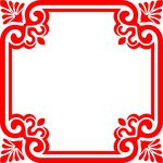 矢量欧式喜庆红色海报边框