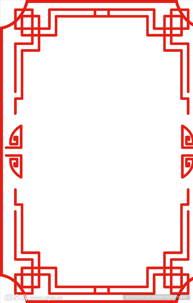 矢量手绘红色边框