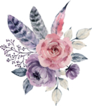 水彩绘画花朵树枝装饰