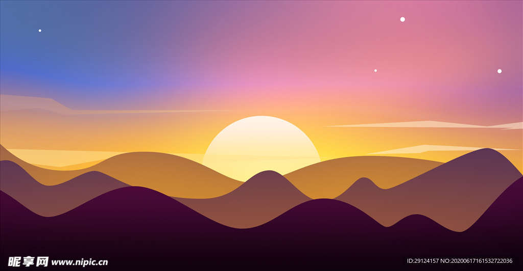卡通风景插画