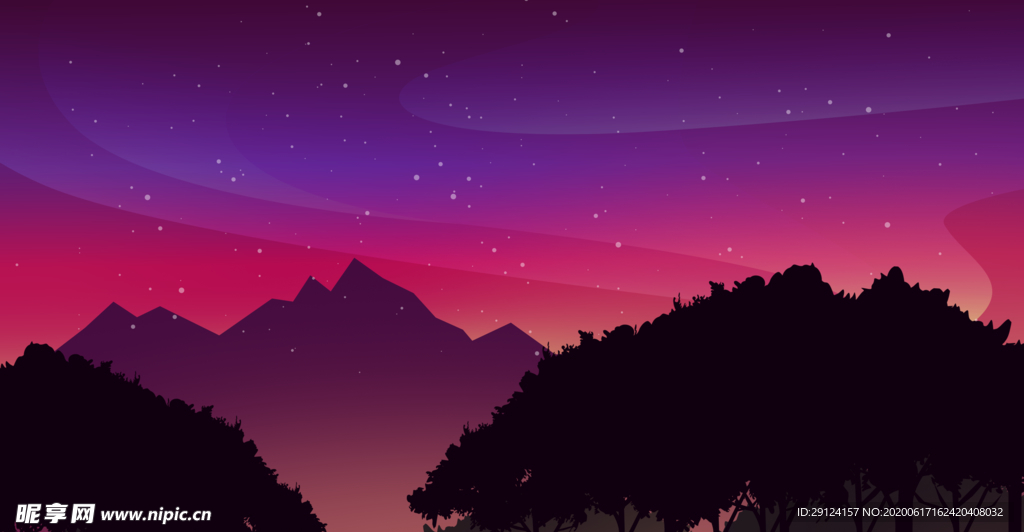 卡通风景插画