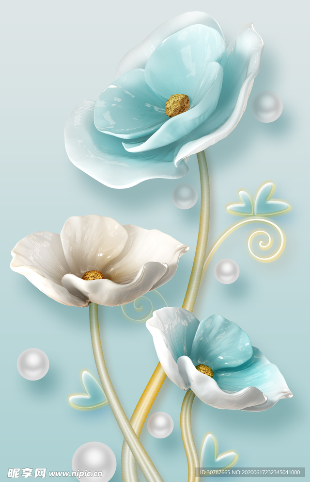 浮雕花朵玄关
