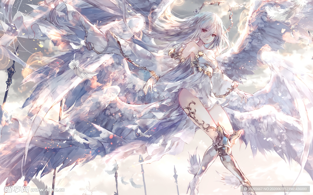 二次元天使绚烂插画