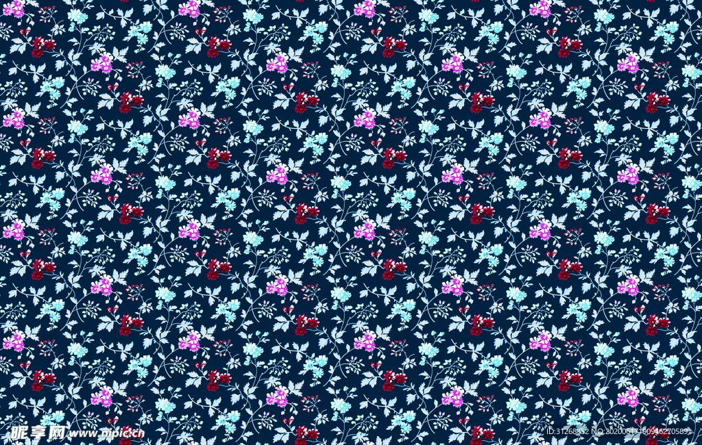小碎花 乱花 印花 手绘
