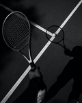 网球黑白摄影
