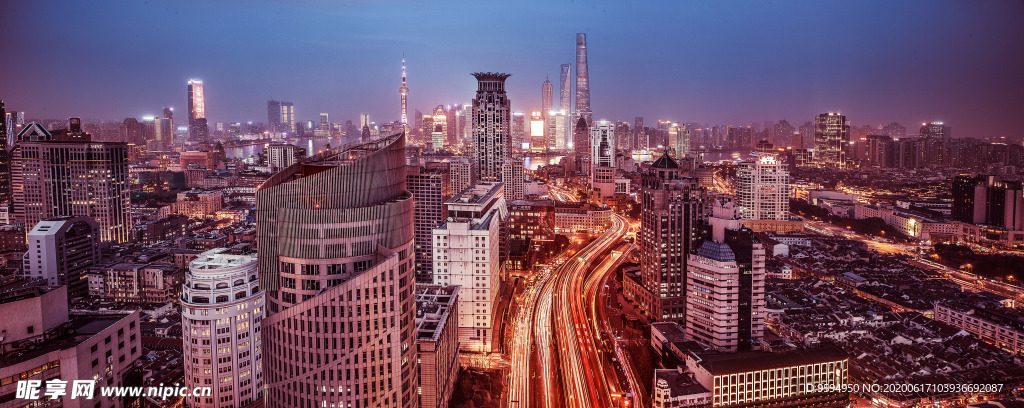 夜景 城市 繁华 陆家嘴 上海