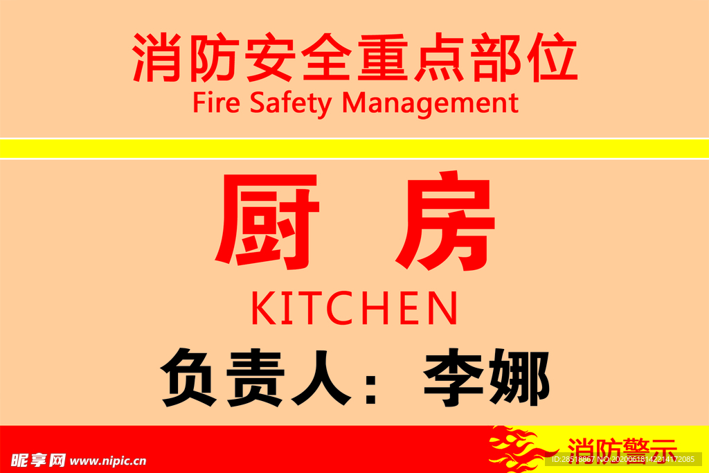 消防安全重点部位厨房
