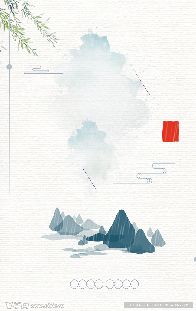山水地产高端复古艺术山脉背景