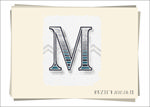 M 复古字母设计