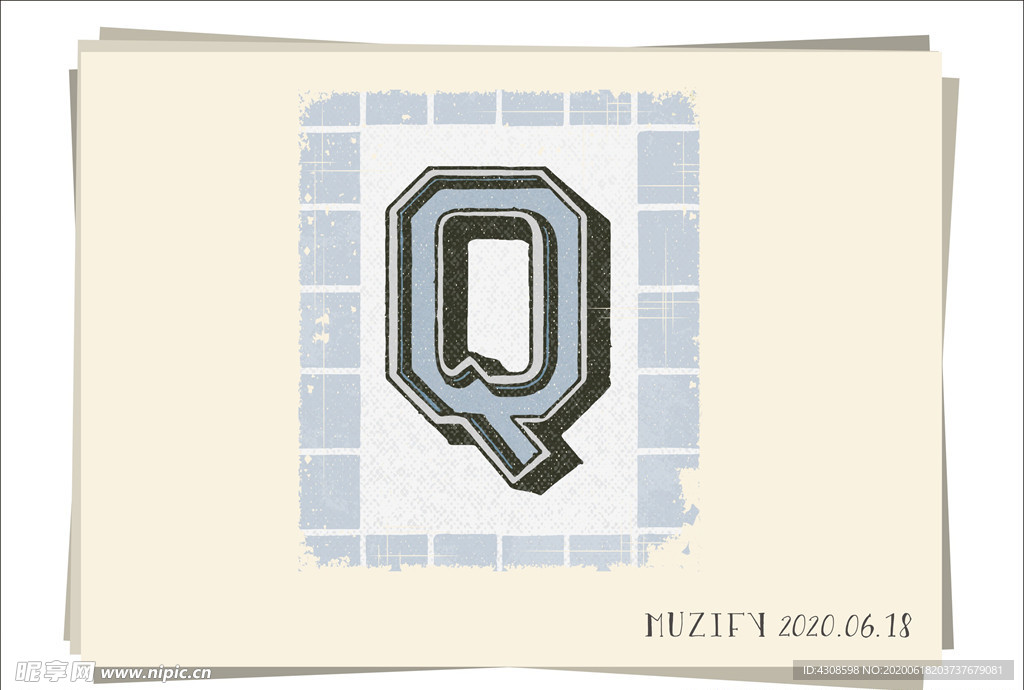 Q 复古字母设计