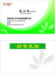 白绿色名片