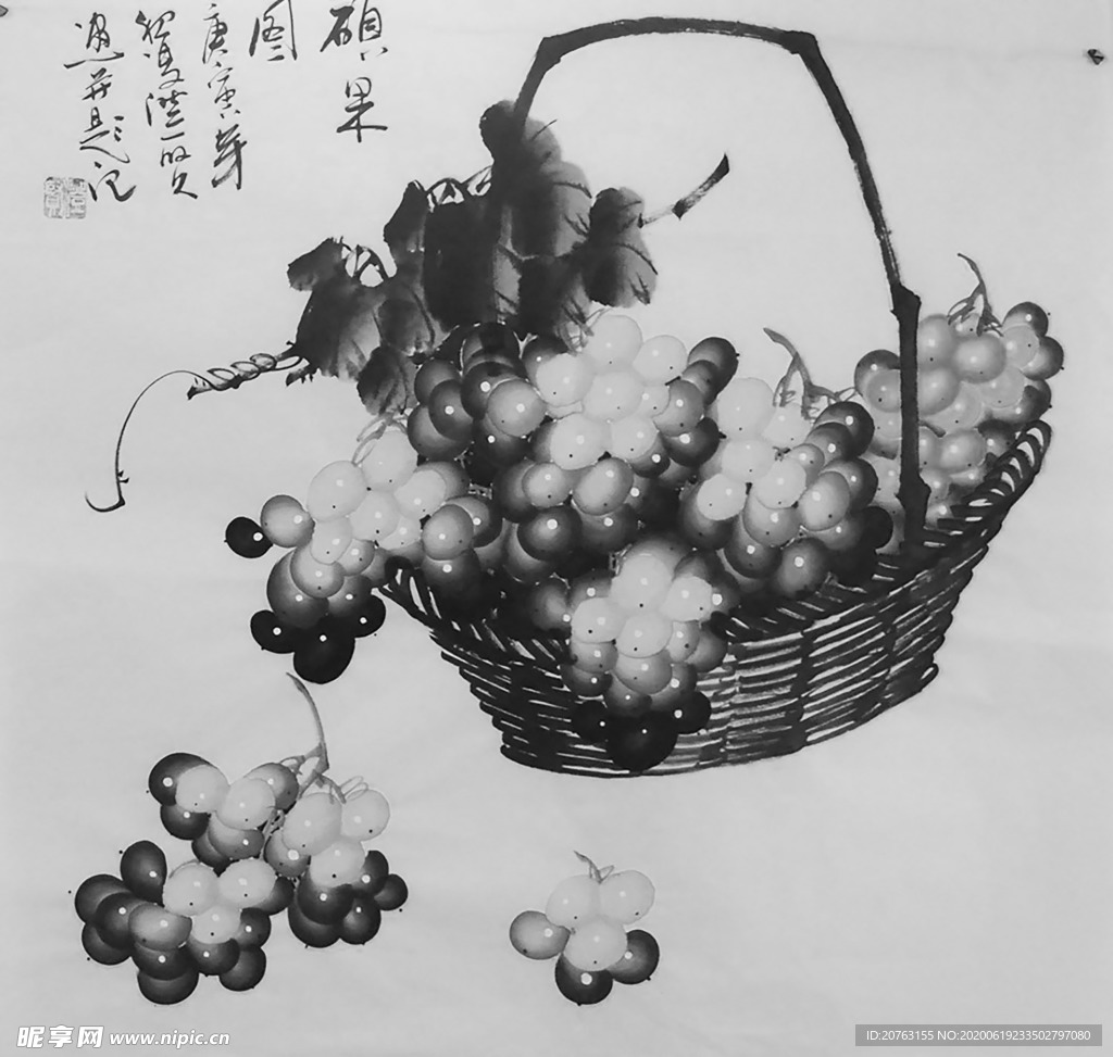 黑白工笔画