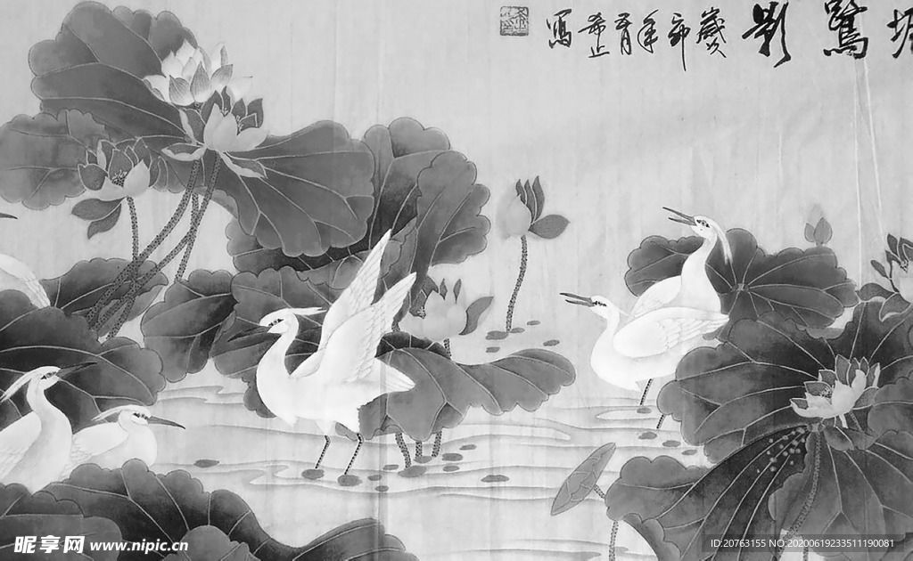 黑白工笔画