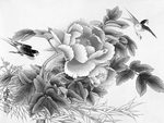 黑白工笔画