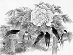 黑白工笔画