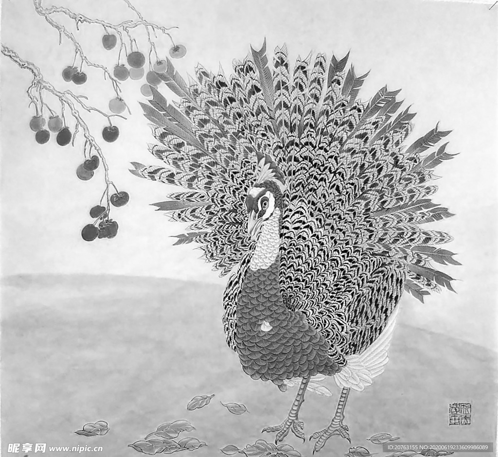 黑白工笔画