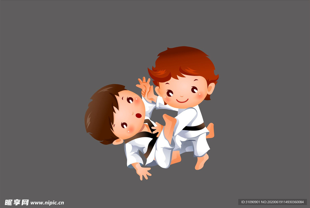 矢量Q版跆拳道素材