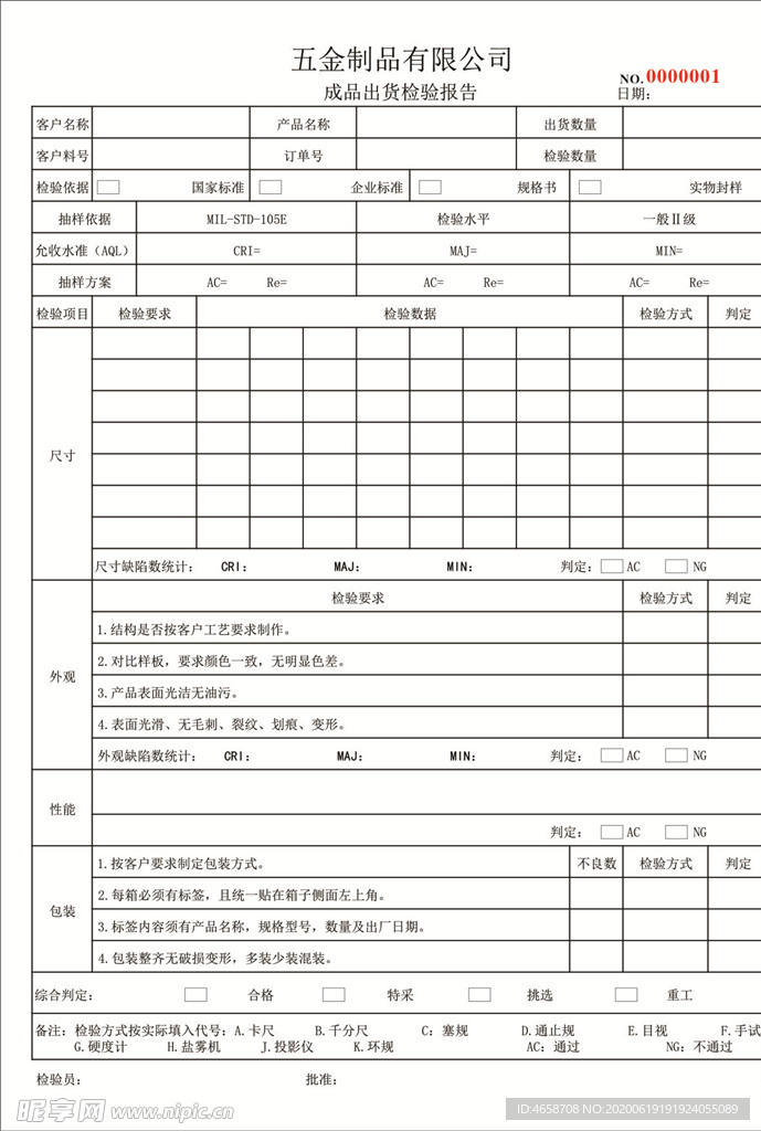 成品出货检验报告