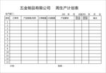 周生产计划表
