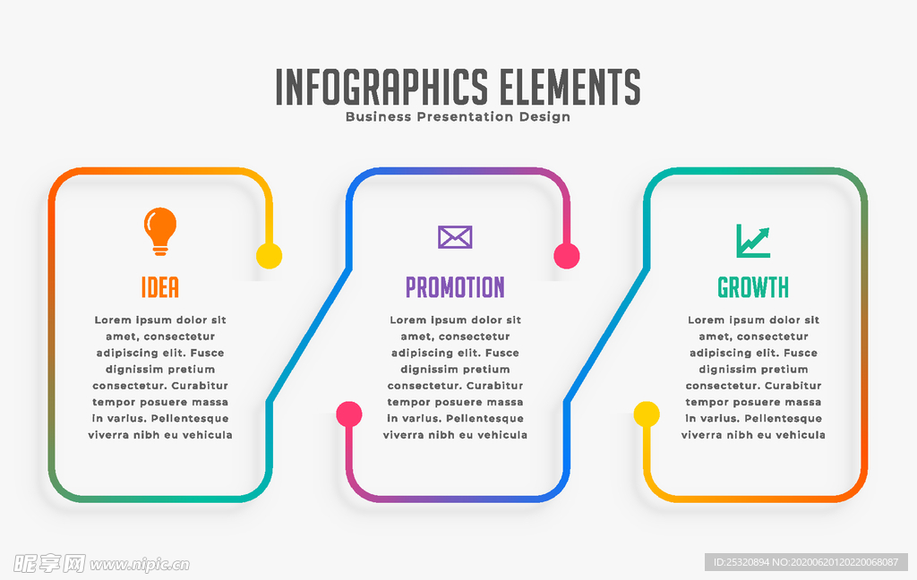 三步信息图表模板免费矢量
