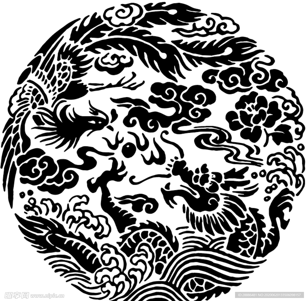 矢量龙凤图标
