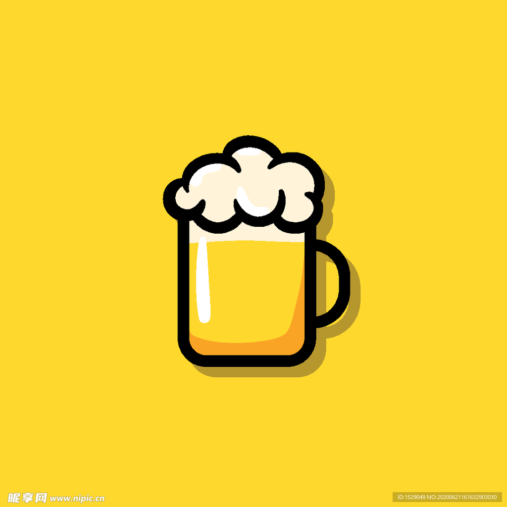 手绘啤酒杯
