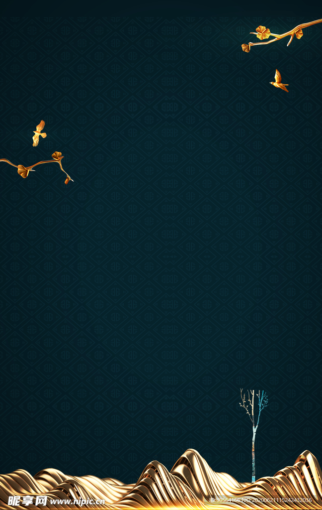 地产高端复古古风国风城市背景