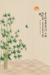 复古牛皮纸古风脆竹国风背景
