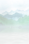 山水清新插画卡通复古国风背景