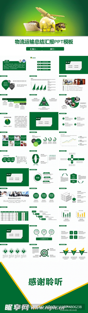 物流运输总结汇报动态PPT模板