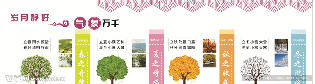 春夏秋冬文化墙