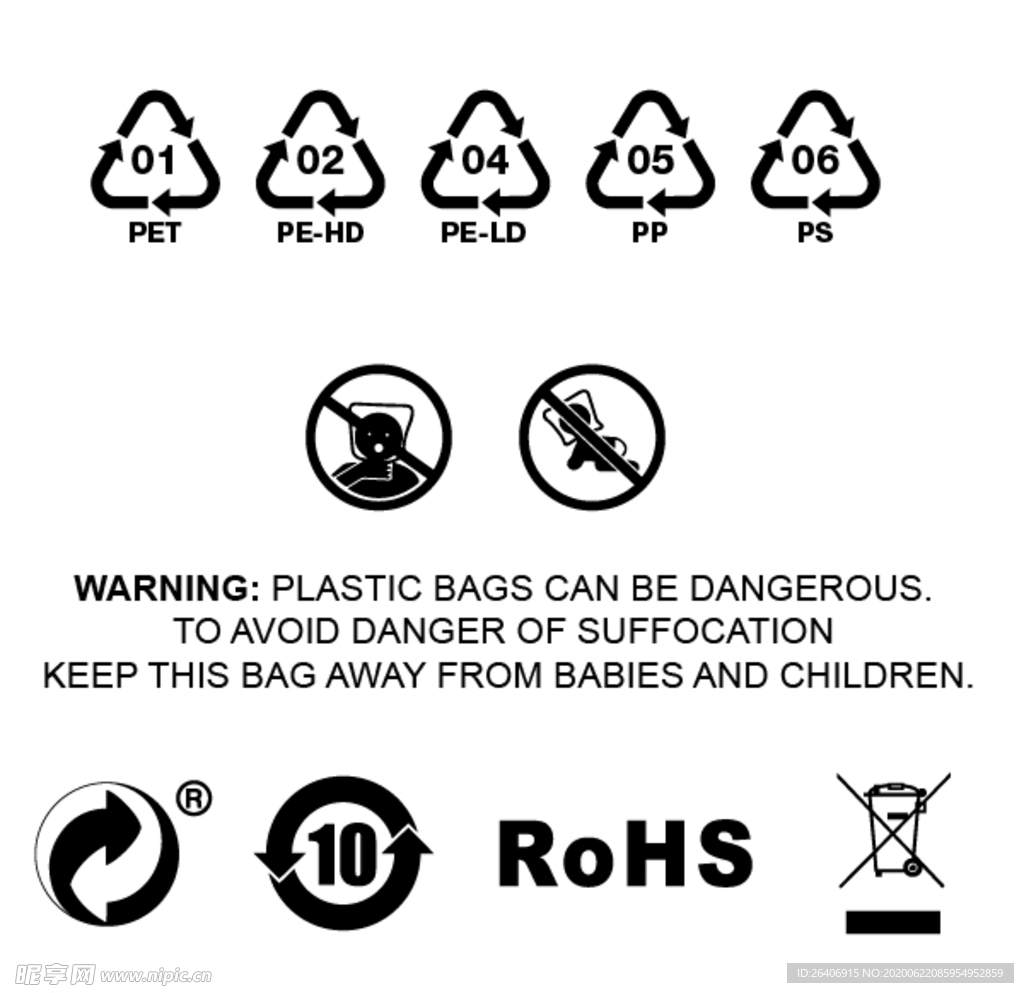 PE袋常用图标
