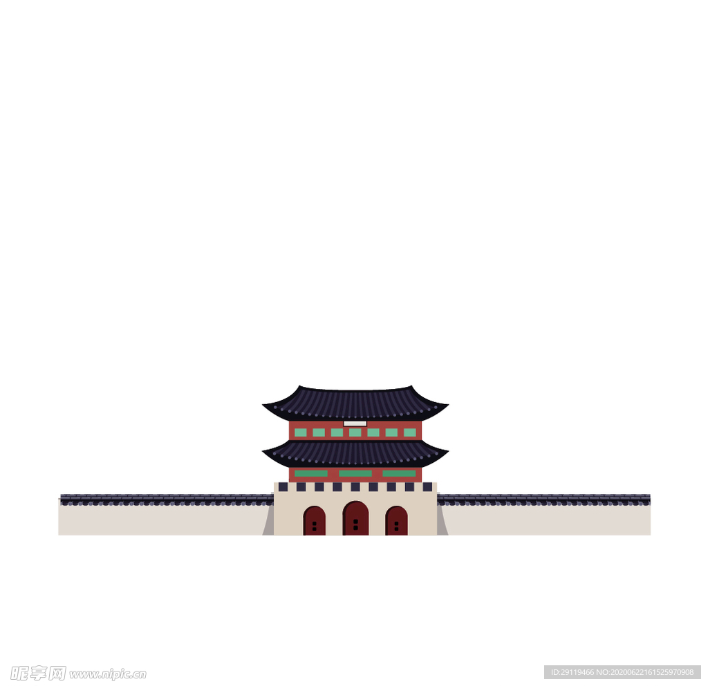 景福宫矢量图案