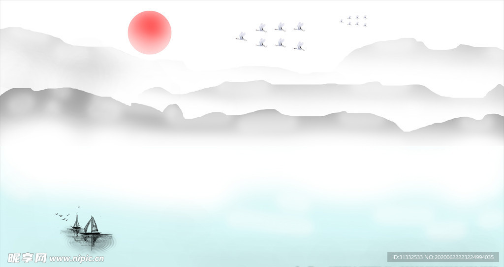 山水水墨画