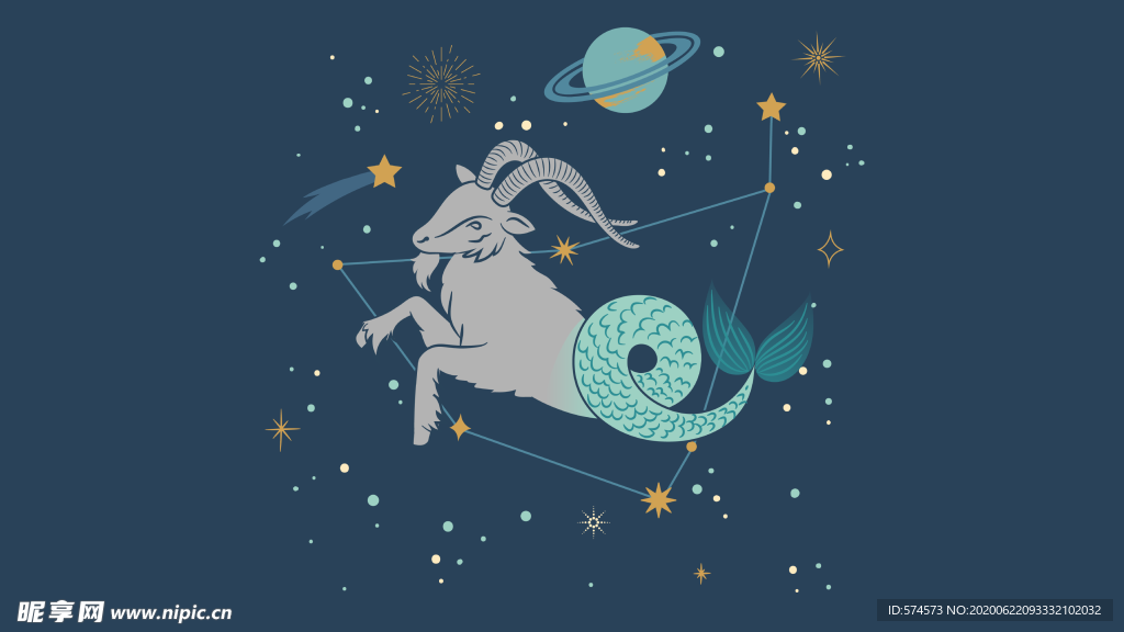 12星座摩羯座插画
