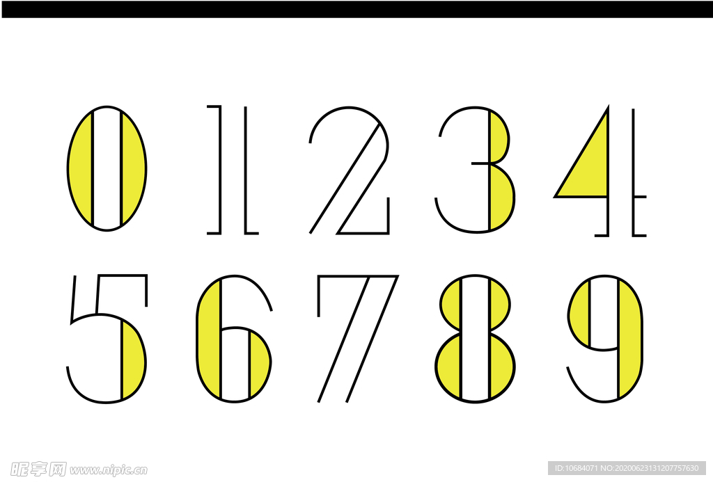 创意矢量数字艺术字