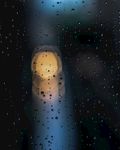 雨夜窗玻璃外的灯光