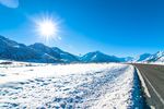 太阳 雪地 公路