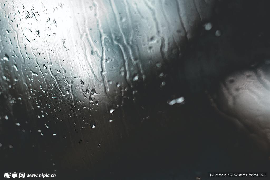 玻璃上的雨滴