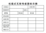 机载式瓦斯传感器标示牌